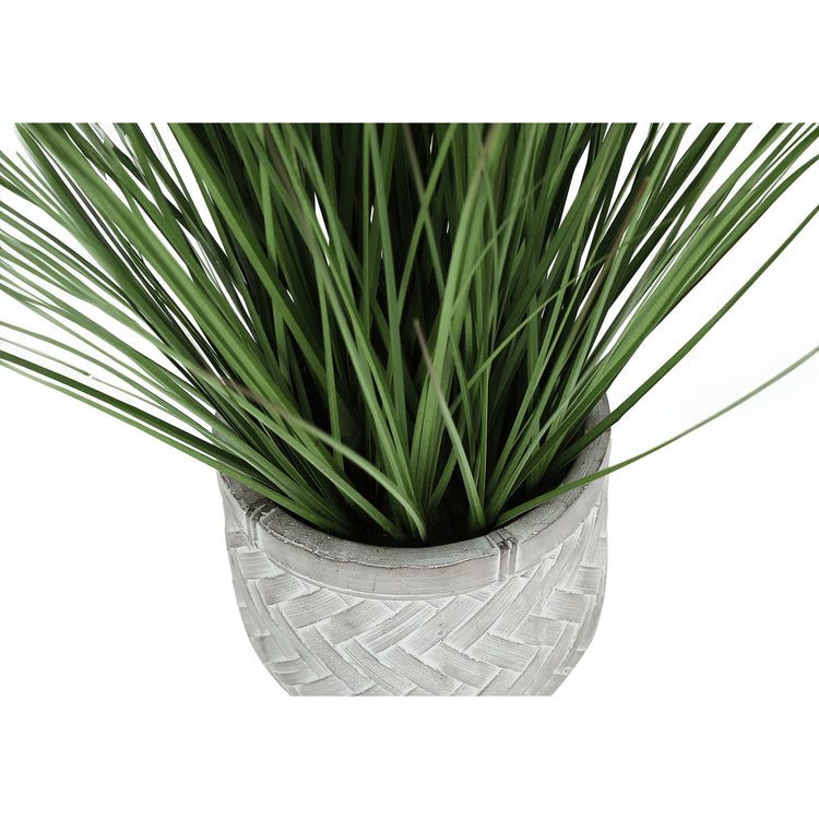 Monarch Specialties I 9574 - Plante Artificielle, 21" De Haut, Gazon, Intérieur, Faux, Faux, Tableau, Verdure, Mis En Pot, Vraie Touche, Décoratif, Herbe Verte, Pot Blanc - Simple Boutique