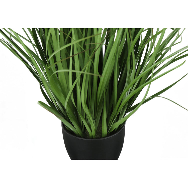 Monarch Specialties I 9575 - Plante Artificielle, 23" De Haut, Gazon, Intérieur, Faux, Faux, Tableau, Verdure, Mis En Pot, Vraie Touche, Décoratif, Herbe Verte, Pot Noir - Simple Boutique