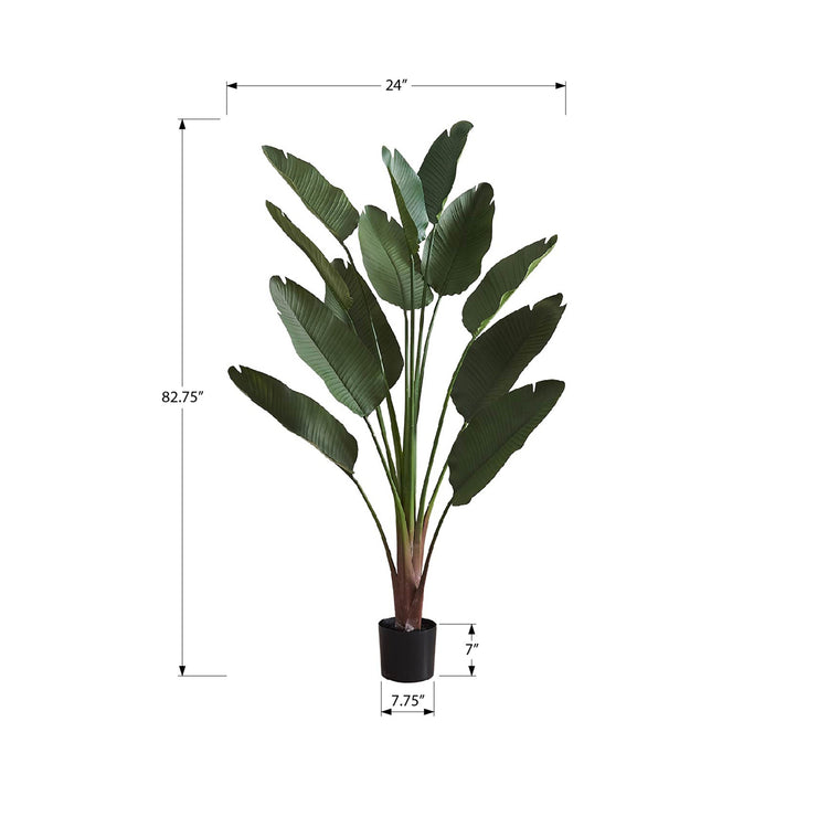 Monarch Specialties I 9591 - Plante Artificielle, 83" De Hauteur, Intérieur, Décoratif, Plancher, Palmier, Touche Réelle, Feuilles Vertes, Pot Noir - Simple Boutique