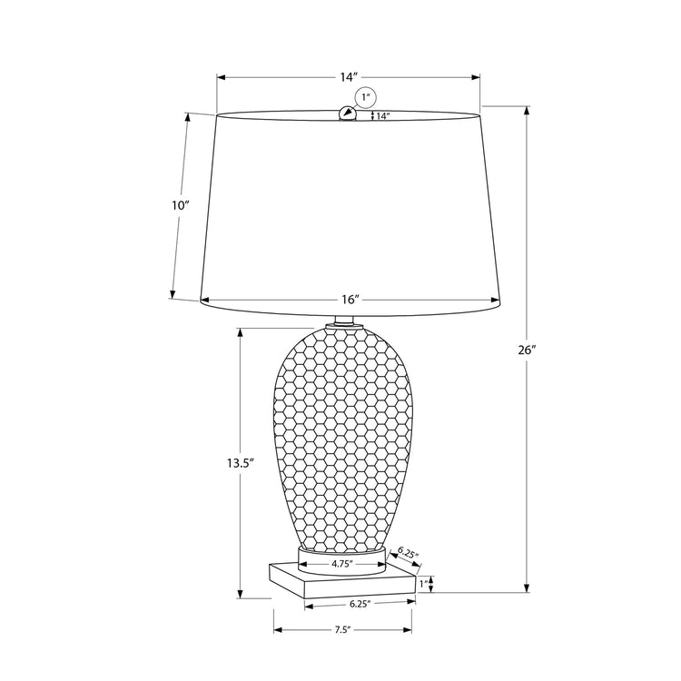 Monarch Specialties I 9610 - Luminaire, 26"H, Lampe De Table, Céramique Blanche, Abat-jour Ivoire / Crème, Transitionnel - Simple Boutique