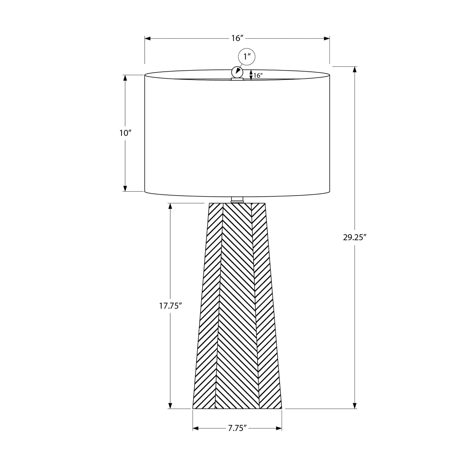 Monarch Specialties I 9614 - Luminaire, 29"H, Lampe De Table, Céramique Blanche, Abat-jour Ivoire / Crème, Contemporain - Simple Boutique