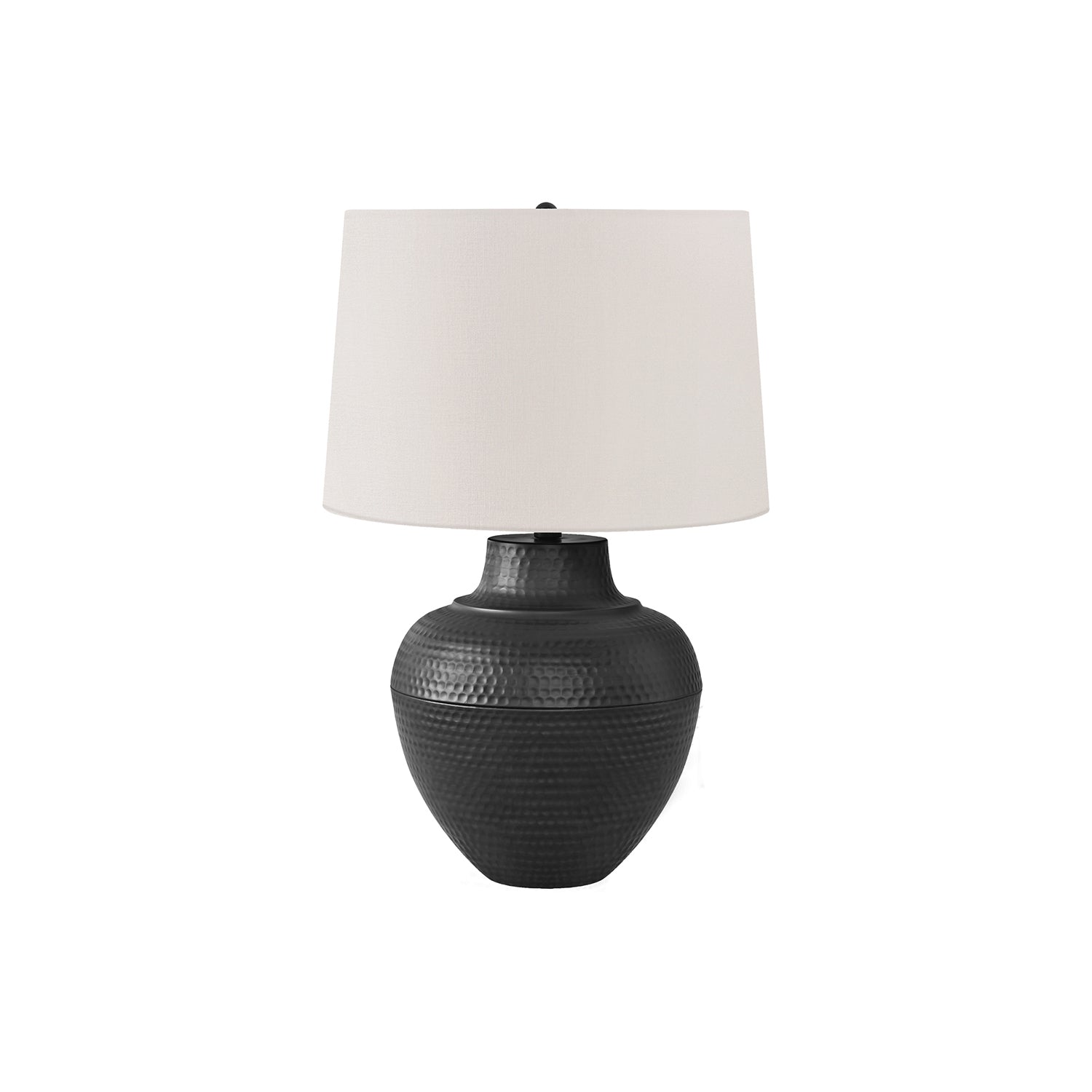 Monarch Specialties I 9615 - Luminaire, 26"H, Lampe De Table, Métal Noir, Abat-jour Ivoire / Crème, Transitionnel - Simple Boutique
