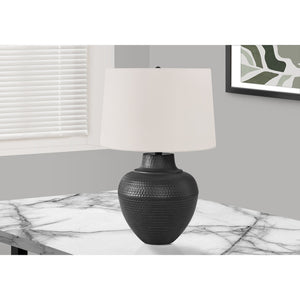 Monarch Specialties I 9615 - Luminaire, 26"H, Lampe De Table, Métal Noir, Abat-jour Ivoire / Crème, Transitionnel - Simple Boutique