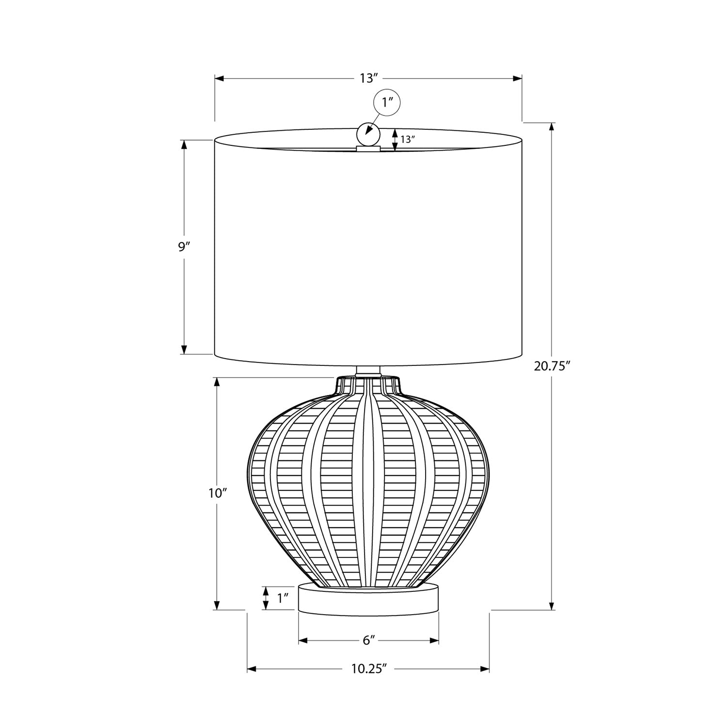 Monarch Specialties I 9617 - Luminaire, 21"H, Lampe De Table, Abat-jour Ivoire / Crème, Résine Couleur Crème, Transitionnel - Simple Boutique