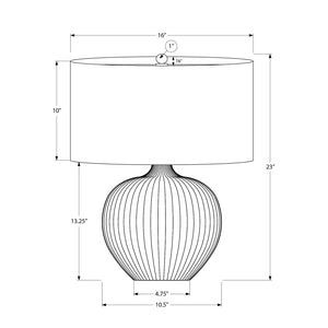 Monarch Specialties I 9618 - Luminaire, 23"H, Lampe De Table, Céramique Noir, Abat-jour Noire, Contemporain - Simple Boutique