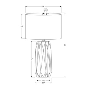 Monarch Specialties I 9620 - Luminaire, 25"H, Lampe De Table, Céramique Noir, Abat-jour Ivoire / Crème, Contemporain - Simple Boutique