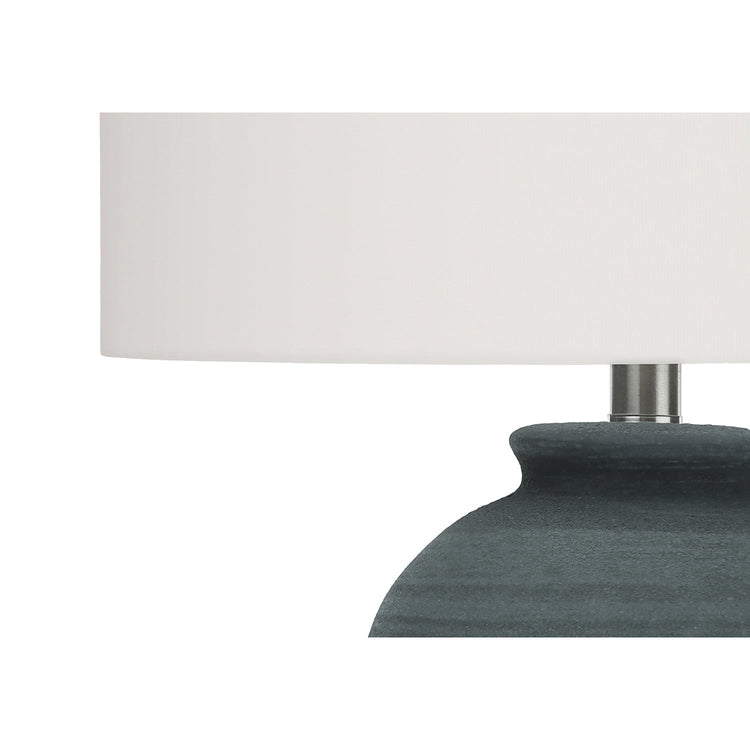 Monarch Specialties I 9622 - Luminaire, 24"H, Lampe De Table, Céramique Bleu, Abat-jour Ivoire / Crème, Contemporain - Simple Boutique