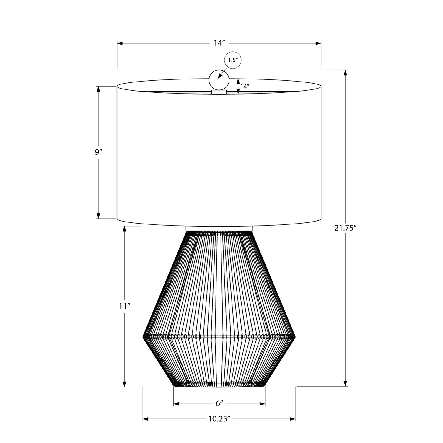 Monarch Specialties I 9628 - Luminaire, 22"H, Lampe De Table, Corde Marron, Abat-jour Beige, Transitionnel - Simple Boutique
