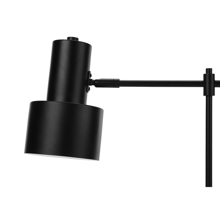 Monarch Specialties I 9647 - Luminaire, 21"H, Lampe De Table, Port Usb Inclus, Métal Noir, Abat-Jour Noir, Moderne - Simple Boutique
