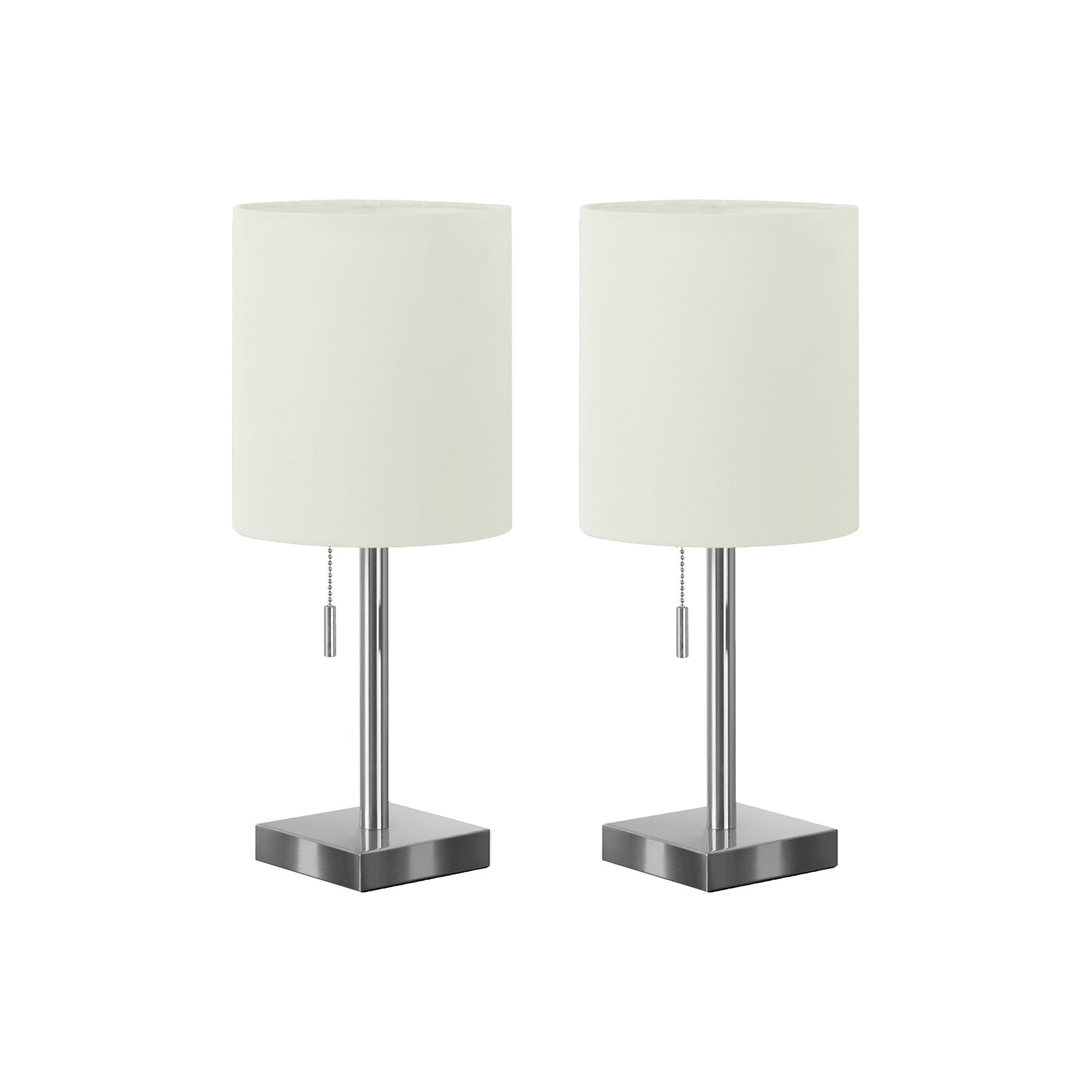 Monarch Specialties I 9649 - Luminaire, Ensemble De 2, 17"H, Lampe De Table, Port Usb Inclus, Abat-jour Ivoire / Crème, Contemporain - Simple Boutique