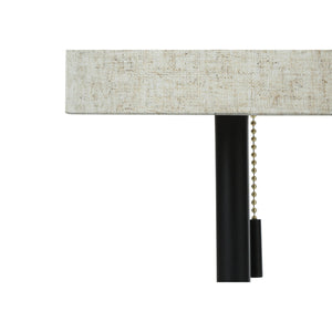 Monarch Specialties I 9650 - Luminaire, Ensemble De 2, 17"H, Lampe De Table, Port Usb Inclus, Métal Noir, Abat-jour Beige., Contemporain - Simple Boutique