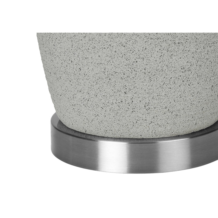 Monarch Specialties I 9711 - Luminaire, 25"H, Lampe De Table, Céramique Grise, Abat-jour Gris, Moderne - Simple Boutique