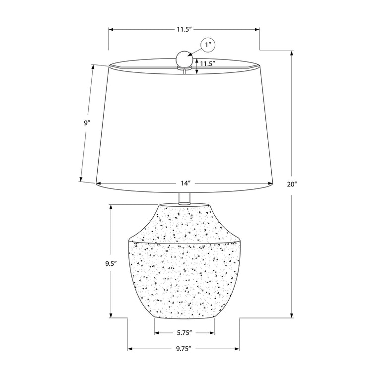 Monarch Specialties I 9729 - Luminaire, 20"H, Lampe De Table, Béton Créme, Abat-jour Ivoire / Crème, Moderne - Simple Boutique