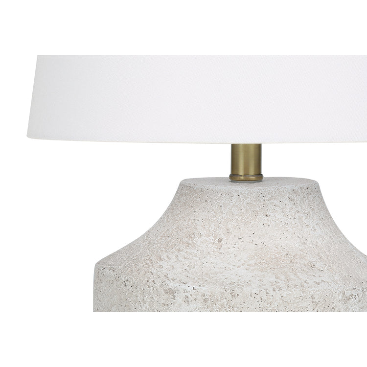 Monarch Specialties I 9729 - Luminaire, 20"H, Lampe De Table, Béton Créme, Abat-jour Ivoire / Crème, Moderne - Simple Boutique