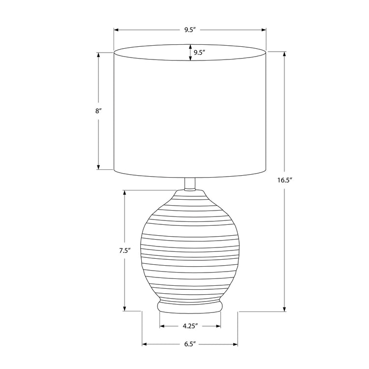 Monarch Specialties I 9739 - Luminaire, 17"H, Lampe De Table, Céramique Noire, Teinte Ivoire / Crème, Transitionnel - Simple Boutique