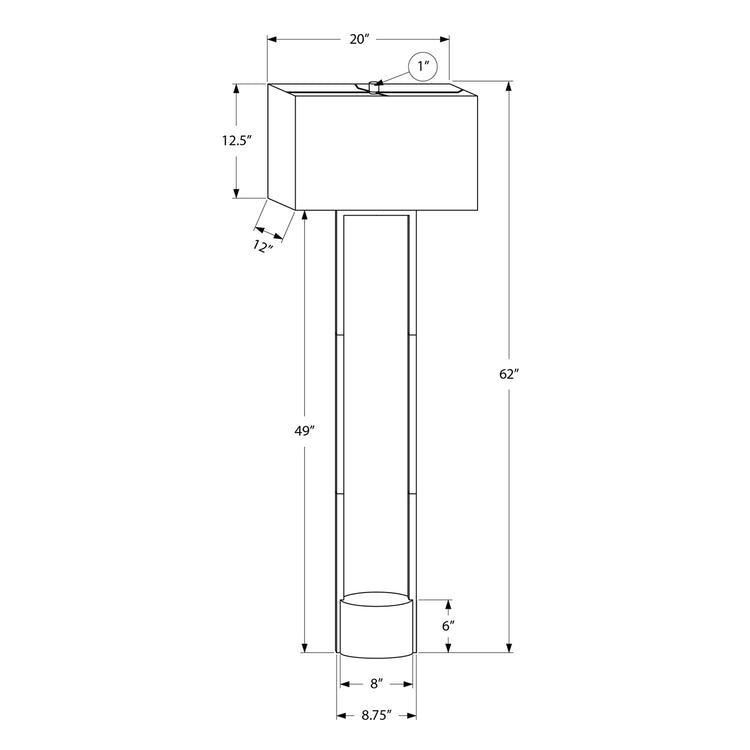 Monarch Specialties I 9752 - Luminaire, 62"H, Lampadaire, Métal Noir, Abat-jour Ivoire / Crème, Contemporain - Simple Boutique