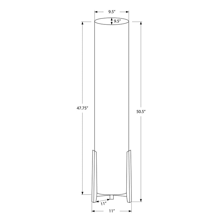 Monarch Specialties I 9755 - Luminaire, Lampadaire, 50" H, Abat-jour Ivoire / Crème, Contemporain - Simple Boutique