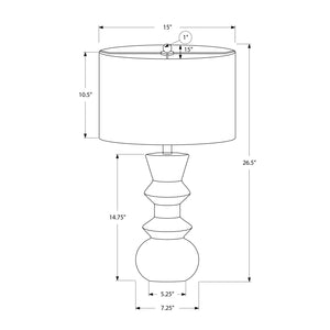 Monarch Specialties I 9763 - Luminaire, 26"H, Céramique Noire, Abat-jour Ivoire / Crème, Contemporain - Simple Boutique