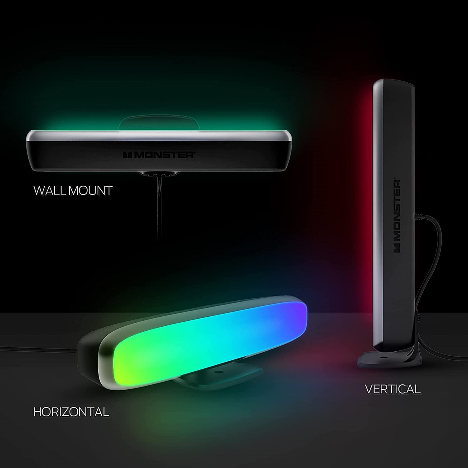 Monster - Barre Lumineuse LED Intelligente, Alimentation USB, Télécommande Incluse - Simple Boutique