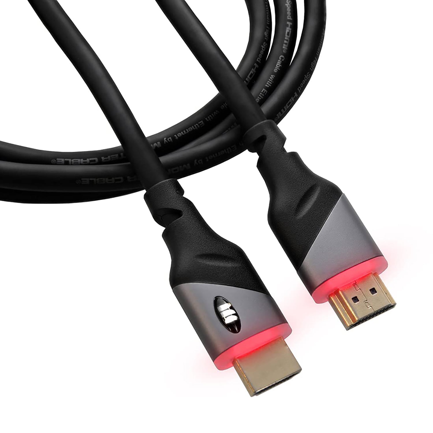 Monster - Câble HDMI 4K HDR Haute Vitesse avec LED Rouge Intégré, Longeur de 6 Pieds - Simple Boutique