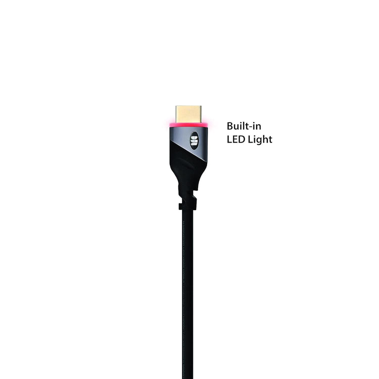 Monster - Câble HDMI 4K HDR Haute Vitesse avec LED Rouge Intégré, Longeur de 6 Pieds - Simple Boutique