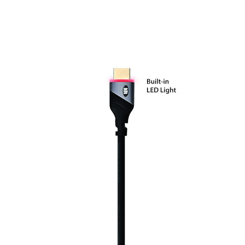 Monster - Câble HDMI 4K HDR Haute Vitesse avec LED Rouge Intégré, Longeur de 6 Pieds