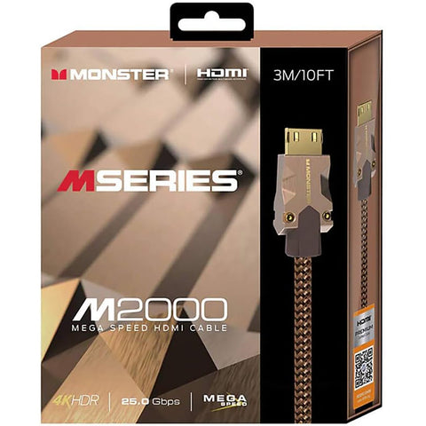 Monster - Câble HDMI Haute Vitesse M Series M 2000, 25GBPS, Longueur de 10 Pieds