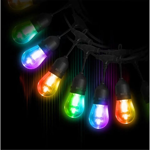 Monster - Guirlande Lumineuse LED pour Patio, Longeur de 35 Pieds, Désign Étanche, Éclairage et Effet multicolores