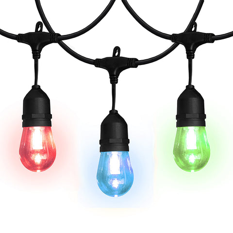 Monster - Guirlande Lumineuse LED pour Patio, Longeur de 35 Pieds, Désign Étanche, Éclairage et Effet multicolores