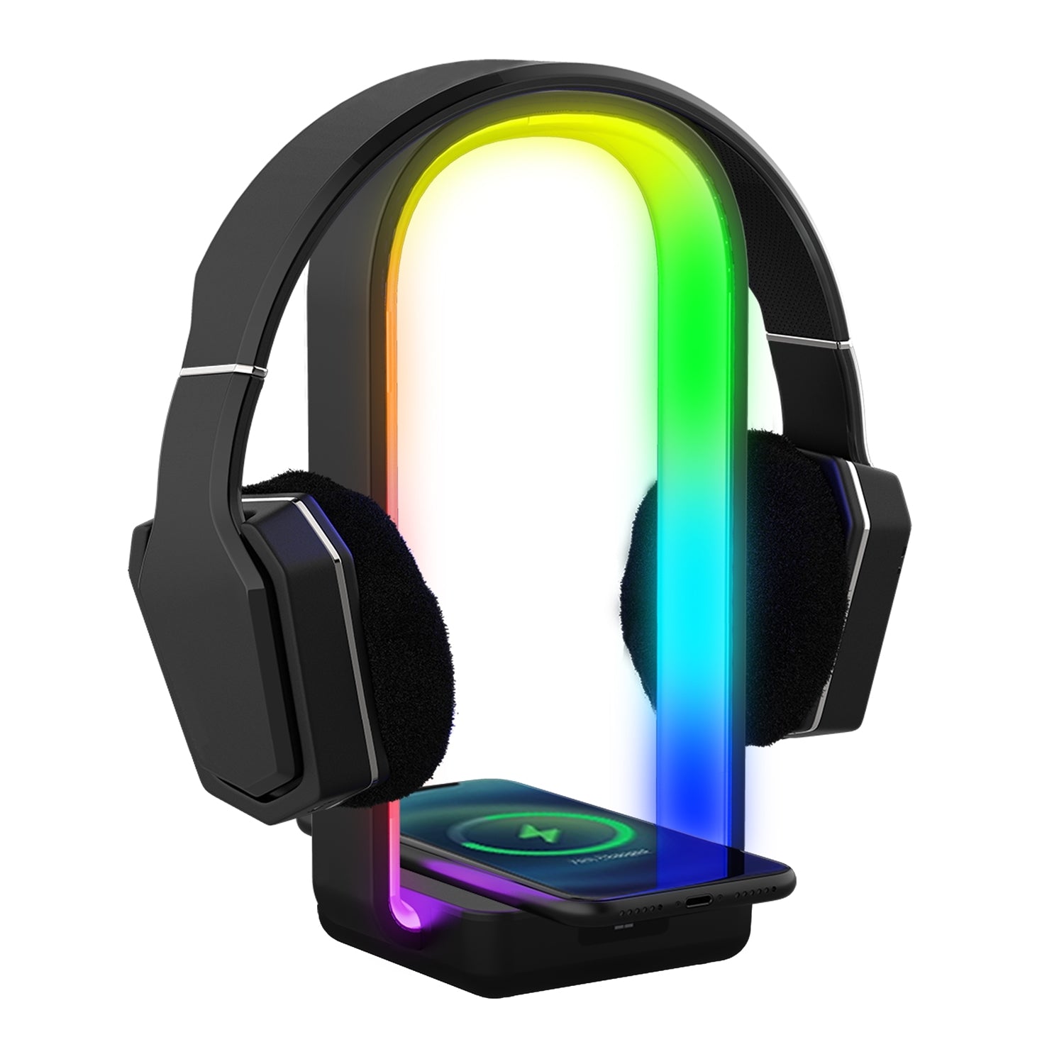 Monster - Lampe LED Avec Support pour Écouteur et Chargeur Sans-Fil Intégré, Télécommande Incluse - Simple Boutique