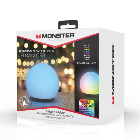 Monster - Mini Globe de Lumière LED Intérieur/Extérieur, Batterie Rechargeable, Télécommande Incluse