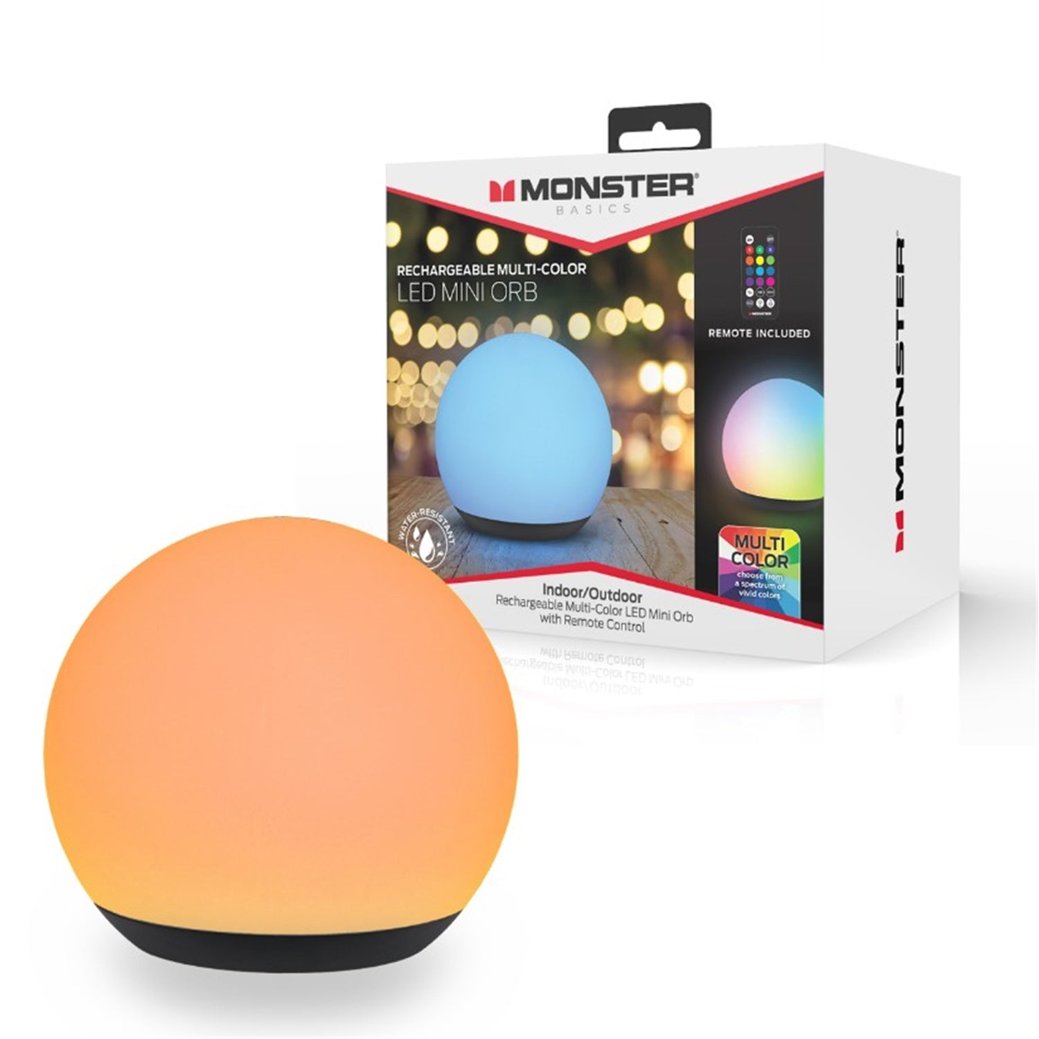 Monster - Mini Globe de Lumière LED Intérieur/Extérieur, Batterie Rechargeable, Télécommande Incluse - Simple Boutique