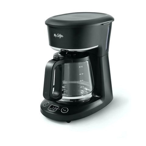 Mr. Coffee - Cafetière Programmable, Capacité de 12 Tasses, Fonction Percolation Tardive, Noir