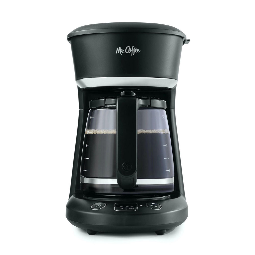 Mr. Coffee - Cafetière Programmable, Capacité de 12 Tasses, Fonction Percolation Tardive, Noir
