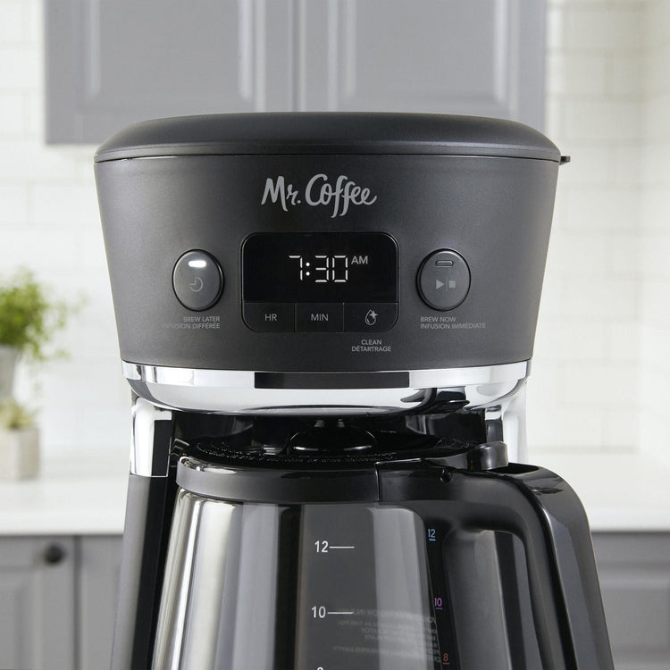 Mr. Coffee - Cafetière Programmable, Capacité de 12 Tasses, Noir - Simple Boutique