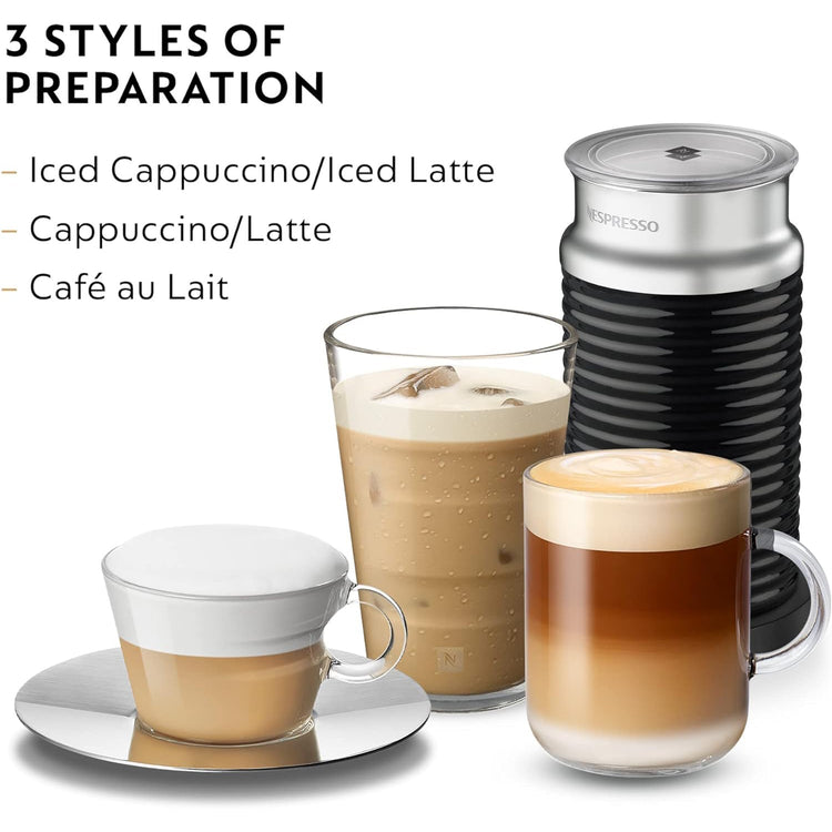 Nespresso - Mousseur à Lait Aeroccino3, Préparation Rapide, Arrêt Automatique, Noir - Simple Boutique