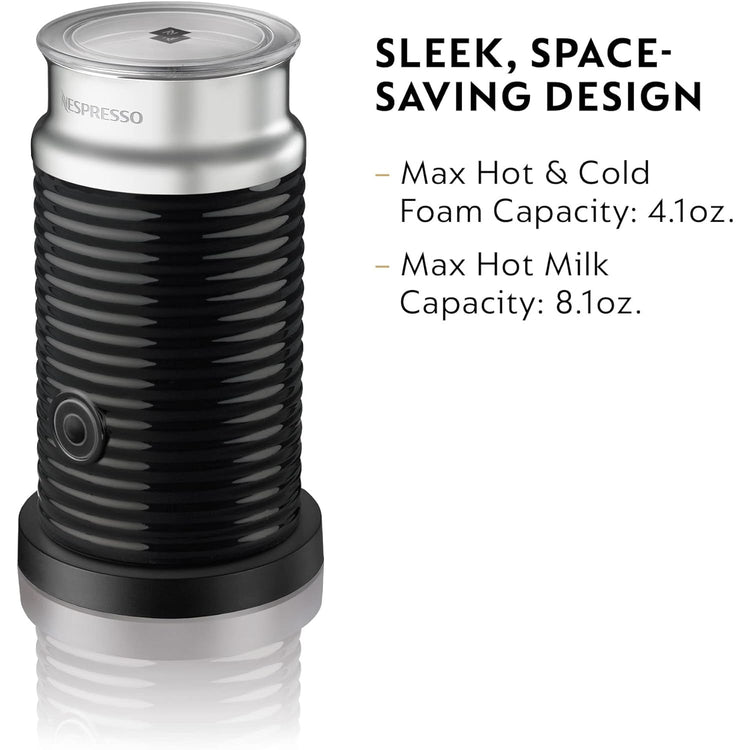 Nespresso - Mousseur à Lait Aeroccino3, Préparation Rapide, Arrêt Automatique, Noir - Simple Boutique
