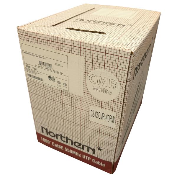Northern Câble Réseau Cat6 UTP Solide 550 MHz, CMR, Blanc, Bobine de 1000 pieds - Simple Boutique