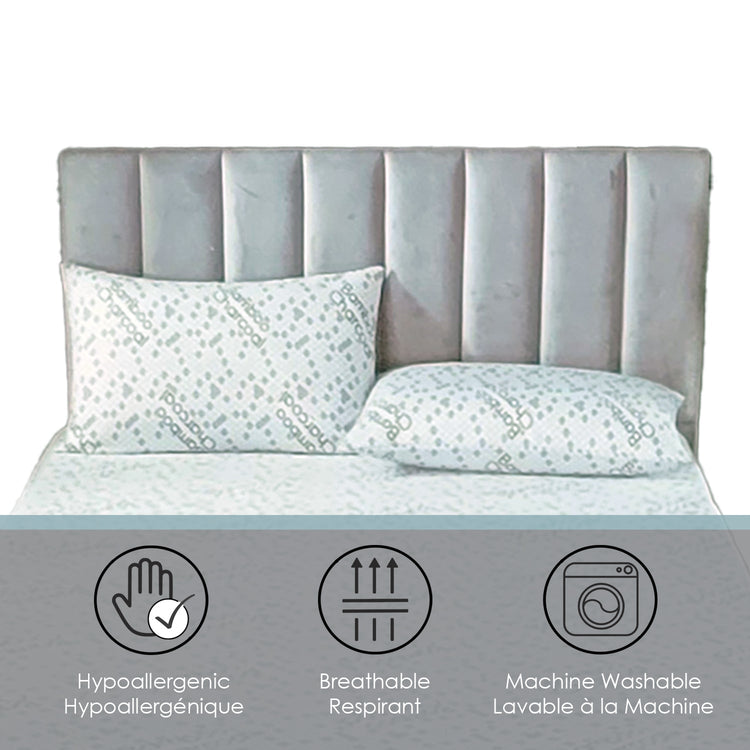 Oreiller Infusé de Charbon, Hypoallergénique, Grandeur King, Fabriqué au Canada - Simple Boutique