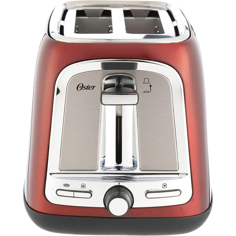 Oster - Grille-Pain à Deux Tranches avec Fente Extra-Large, Rouge - Simple Boutique