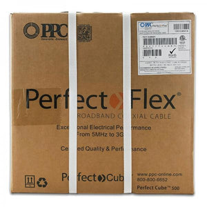 PPC PerfectFlex Câble Coaxial RG6 Intérieur 18 AWG, FT4, Blanc, Bobine de 1000 pieds - Simple Boutique