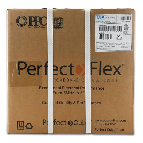 PPC PerfectFlex Câble Coaxial RG6 Intérieur 18 AWG, FT4, Blanc, Bobine de 1000 pieds - Simple Boutique