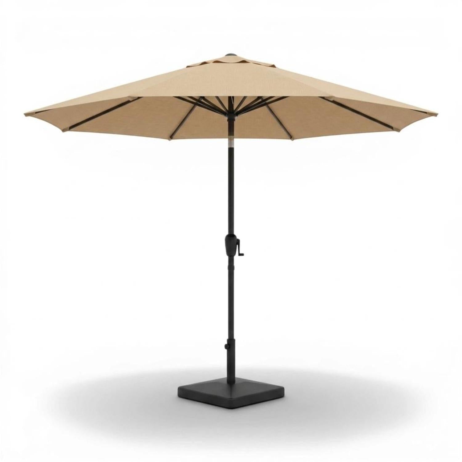 Parasol extérieur 8' Sunset, inclinable avec manivelle, beige - Simple Boutique
