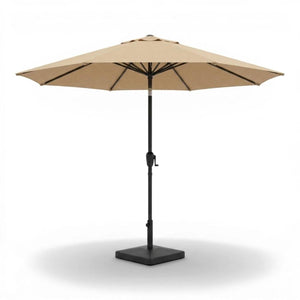 Parasol extérieur 8' Sunset, inclinable avec manivelle, beige - Simple Boutique