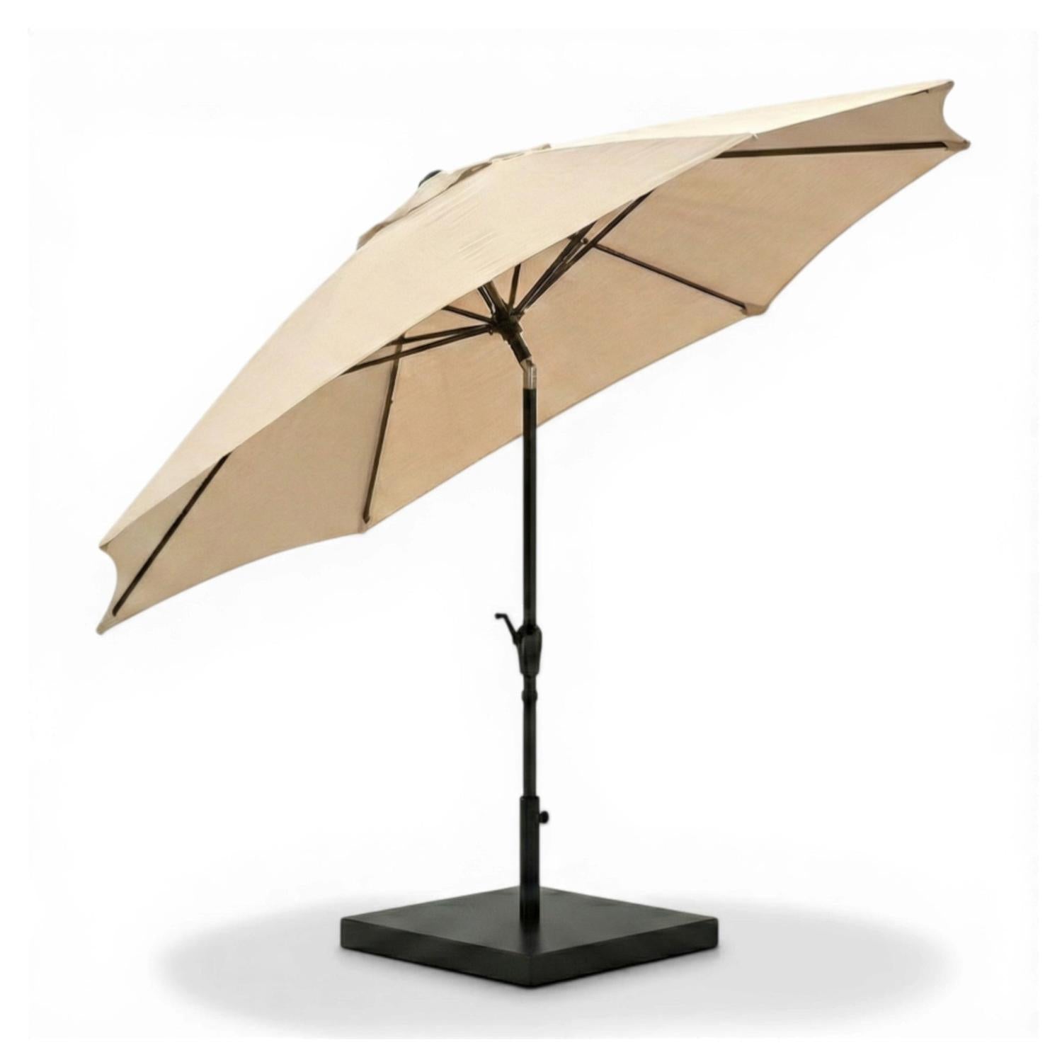 Parasol extérieur 8' Sunset, inclinable avec manivelle, beige - Simple Boutique