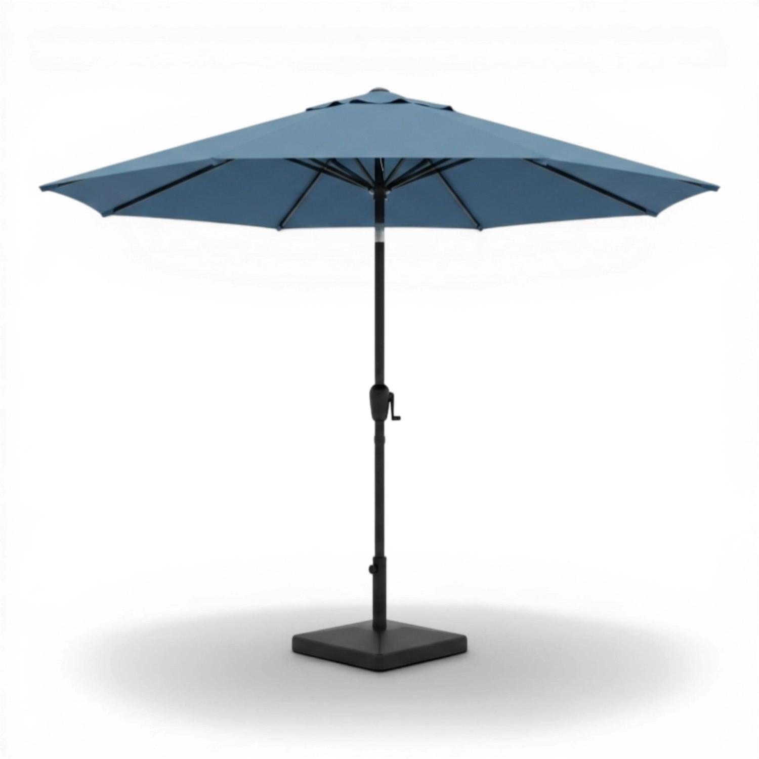 Parasol extérieur 8' Sunset, inclinable avec manivelle, bleu azur - Simple Boutique