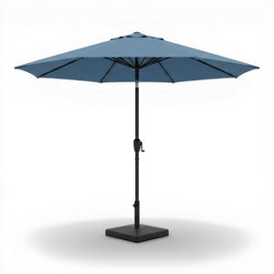 Parasol extérieur 8' Sunset, inclinable avec manivelle, bleu azur - Simple Boutique