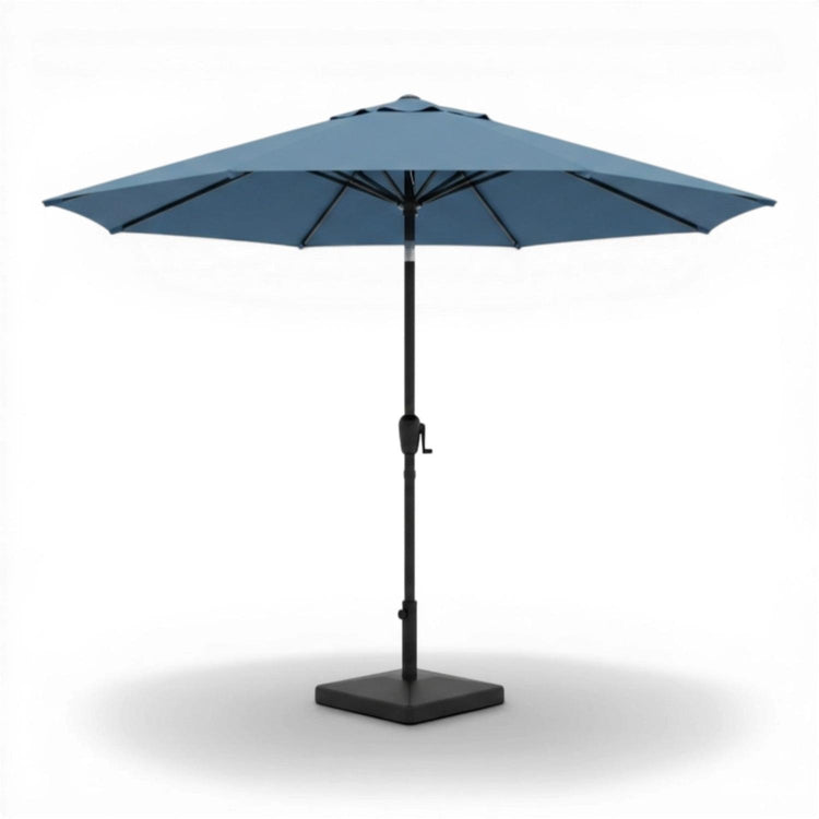 Parasol extérieur 8' Sunset, inclinable avec manivelle, bleu azur - Simple Boutique