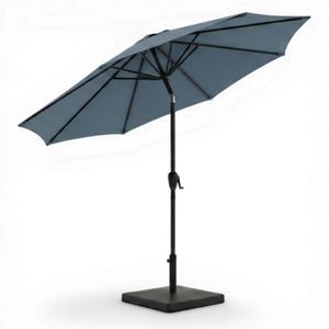 Parasol extérieur 8' Sunset, inclinable avec manivelle, bleu azur - Simple Boutique