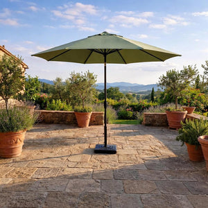 Parasol extérieur 8' Sunset, inclinable avec manivelle, menthe - Simple Boutique